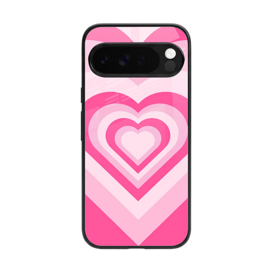 Y2K Flamingo Hearts back phone cover | glass case for google pixel 10 pro xl