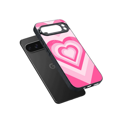 Y2K Flamingo Hearts sleek google pixel 10 pro xl cover with tempered glass back and TPU edges