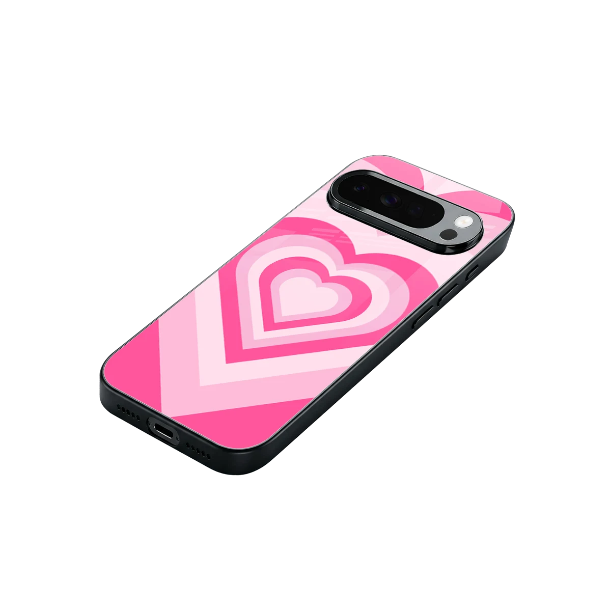 Y2K Flamingo Hearts stylish phone case for google pixel 10 pro xl | glossy glass and slim fit