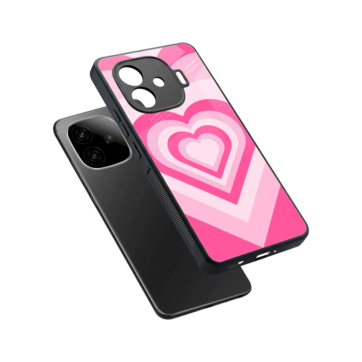 Y2K Flamingo Hearts sleek iqoo neo 10r 5g cover with tempered glass back and TPU edges