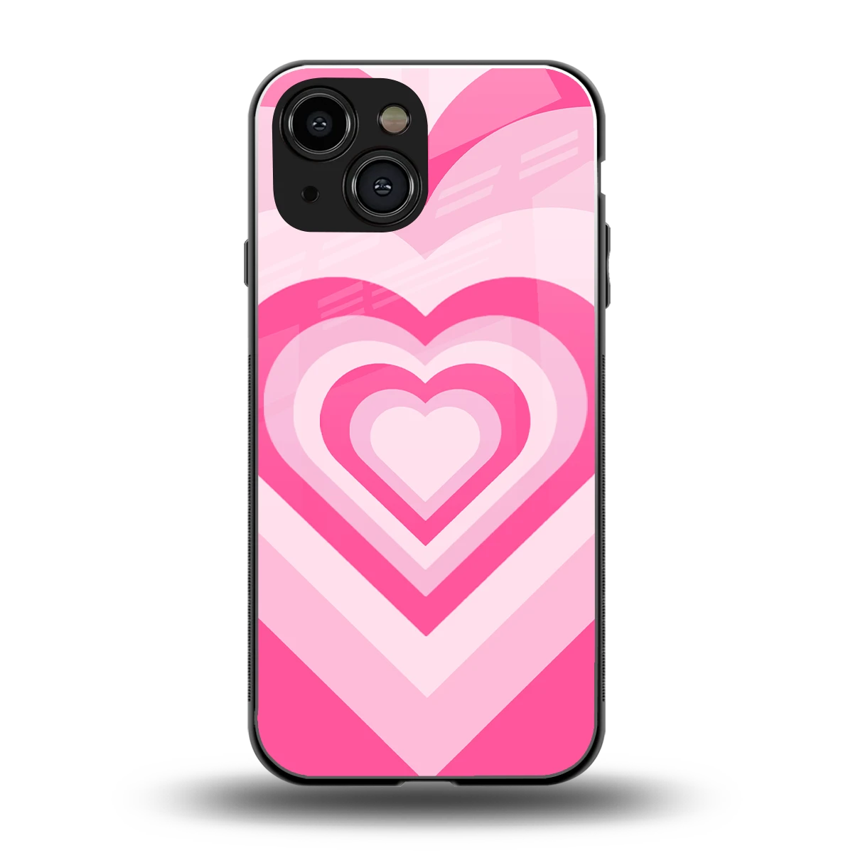 Y2K Flamingo Hearts back phone cover | glass case for iphone 13 mini