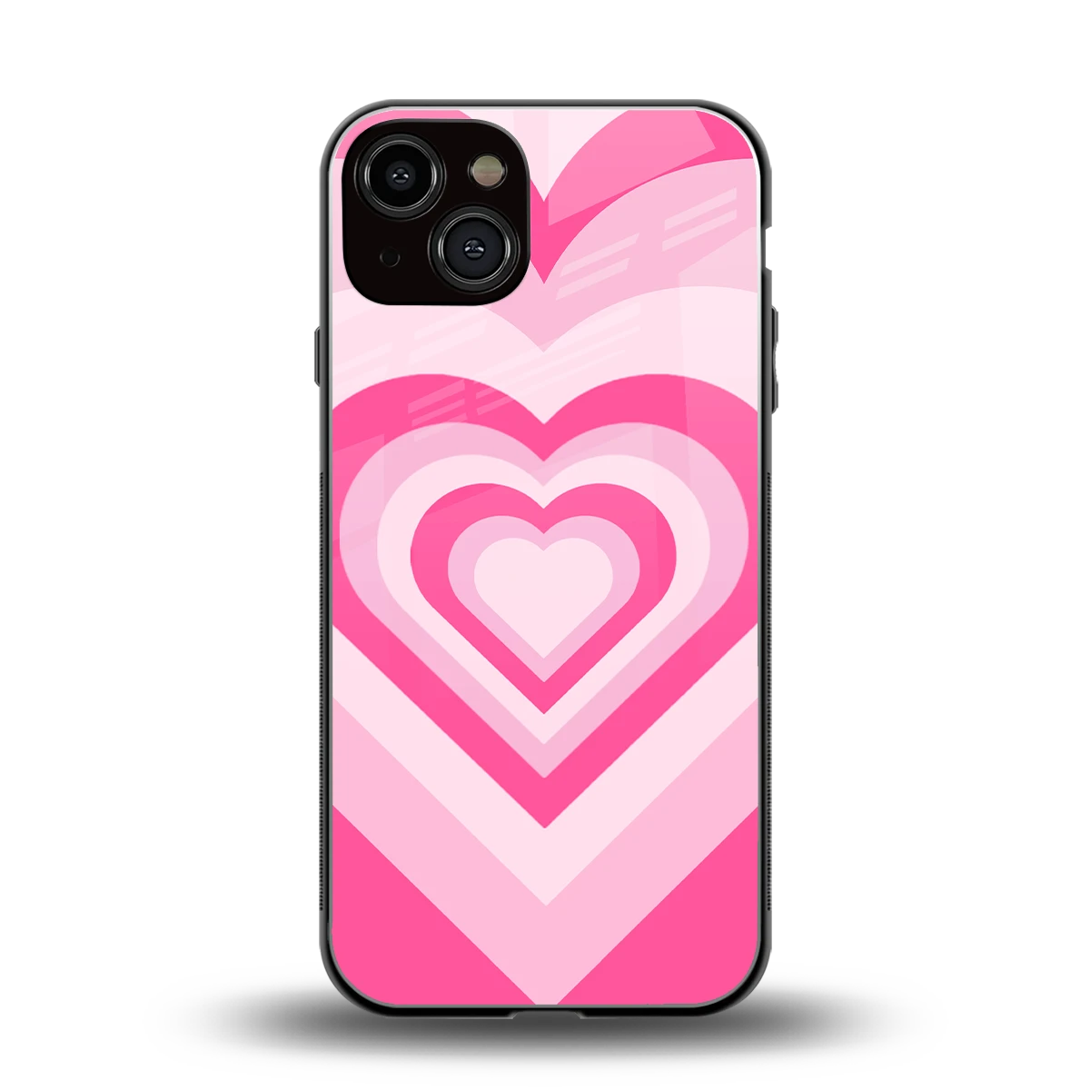 Y2K Flamingo Hearts back phone cover | glass case for iphone 13