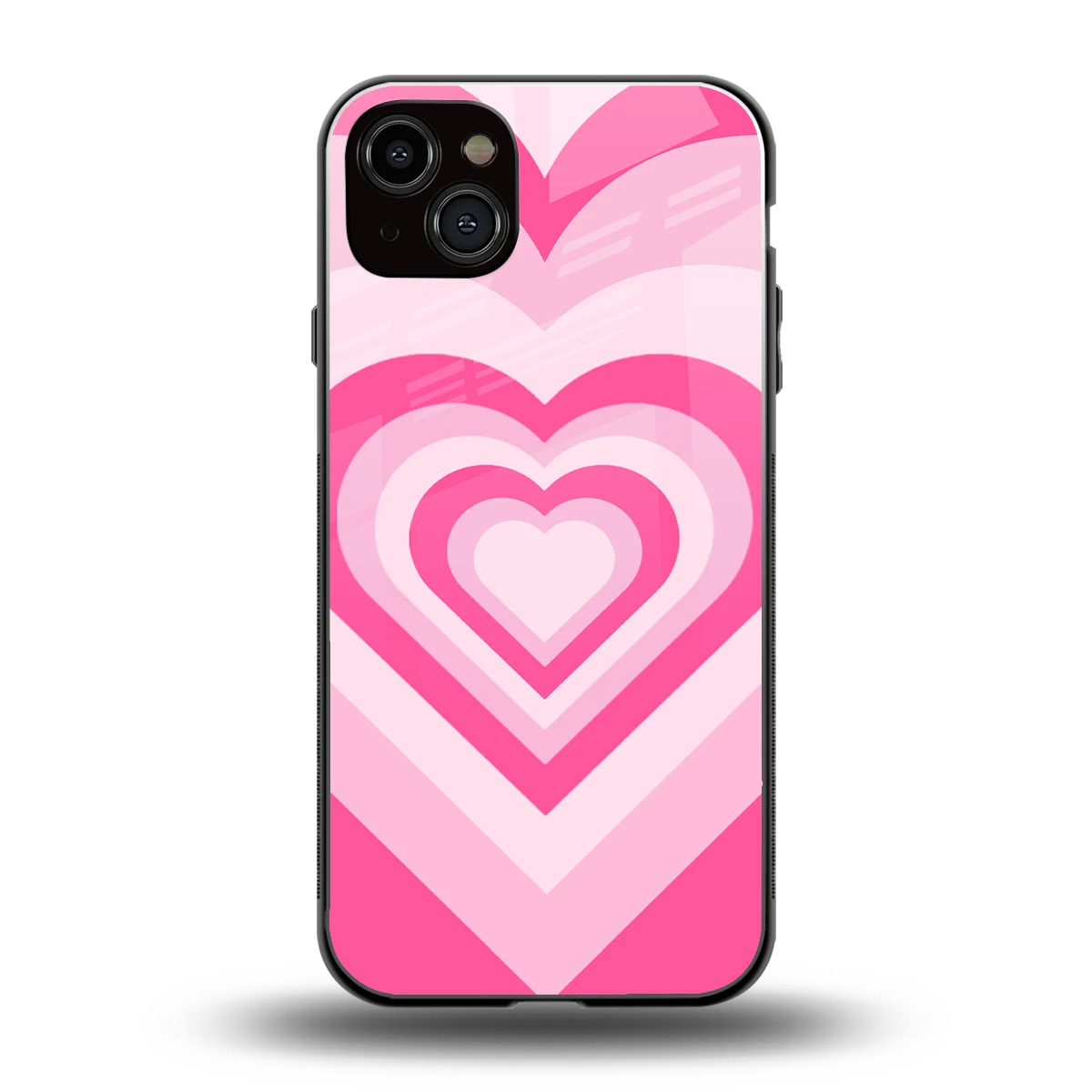 Y2K Flamingo Hearts back phone cover | glass case for iphone 14 plus
