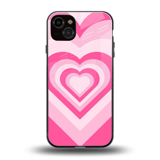 Y2K Flamingo Hearts back phone cover | glass case for iphone 14 plus