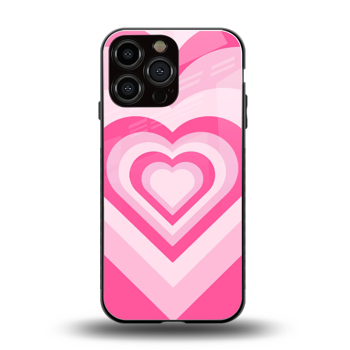 Y2K Flamingo Hearts back phone cover | glass case for iphone 15 pro max