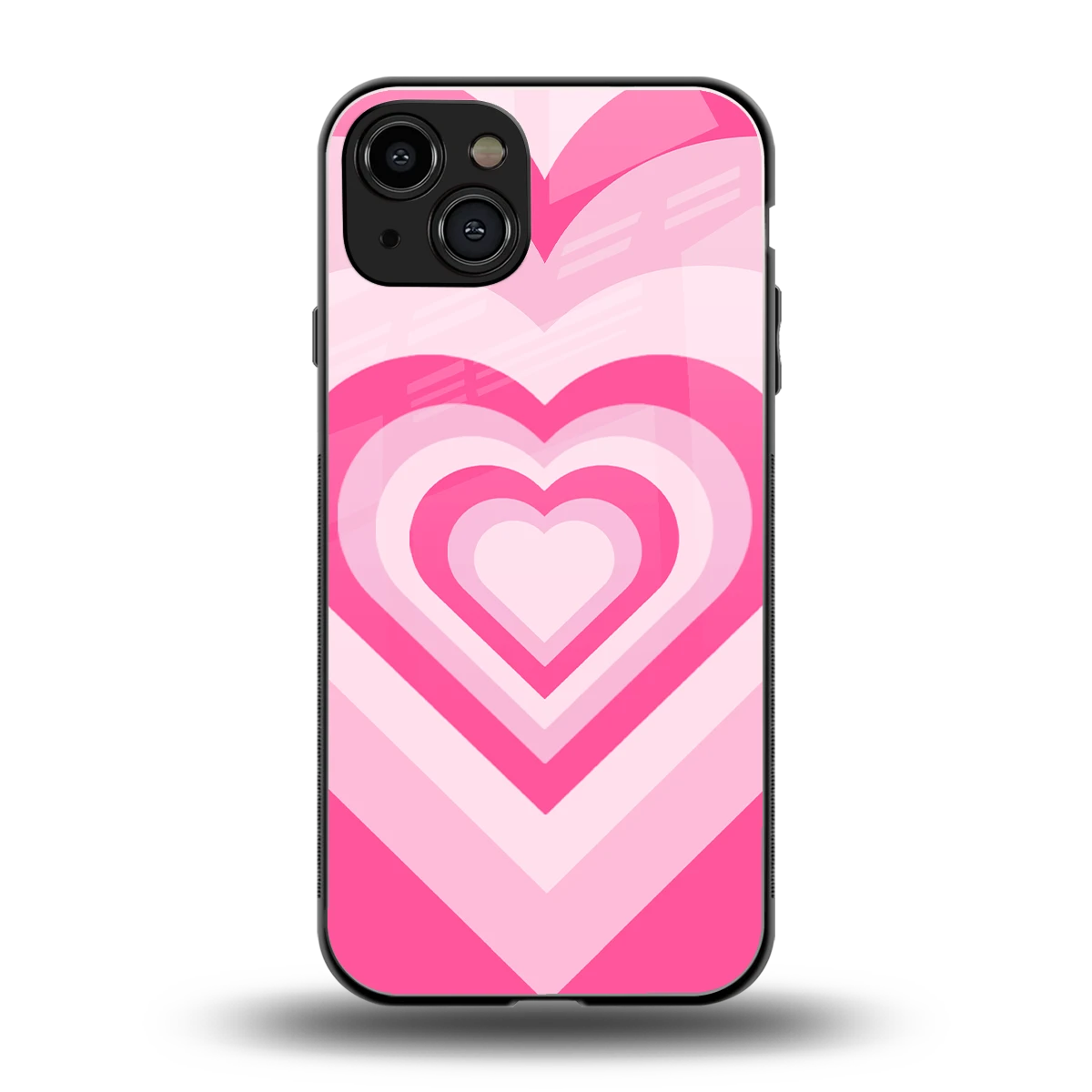 Y2K Flamingo Hearts back phone cover | glass case for iphone 15
