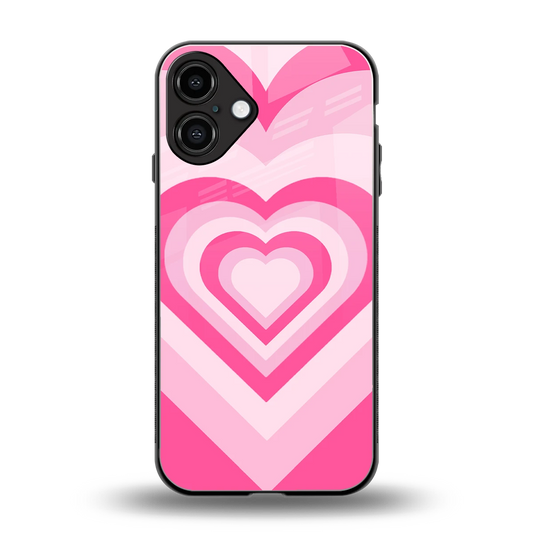Y2K Flamingo Hearts back phone cover | glass case for iphone 16 plus