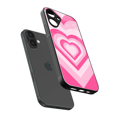 Y2K Flamingo Hearts sleek iphone 16 plus cover with tempered glass back and TPU edges