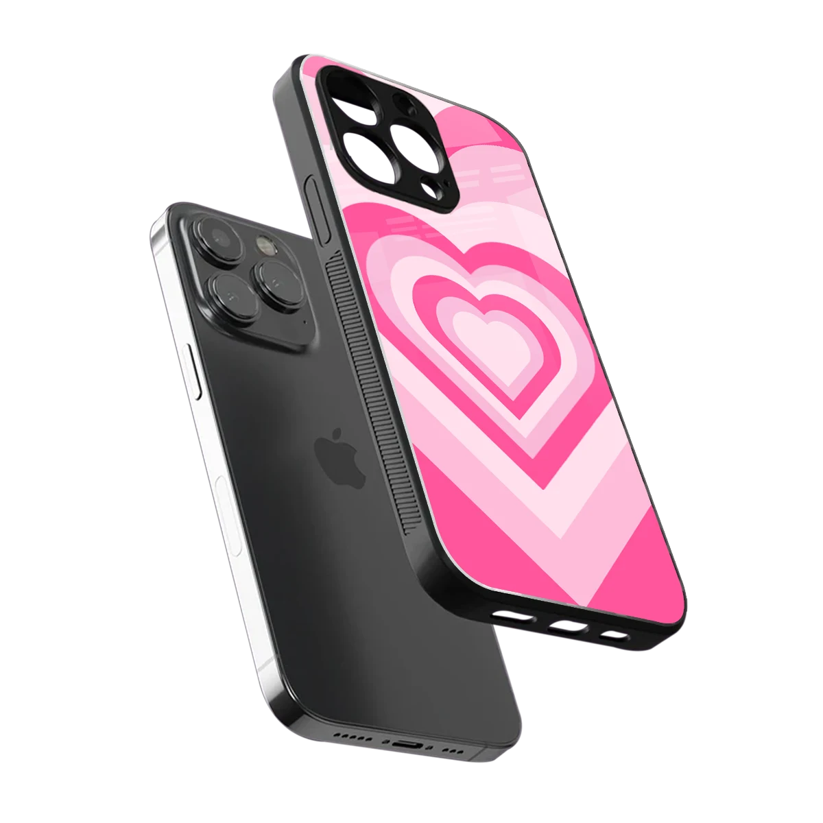 Y2K Flamingo Hearts sleek iphone 16 pro max cover with tempered glass back and TPU edges
