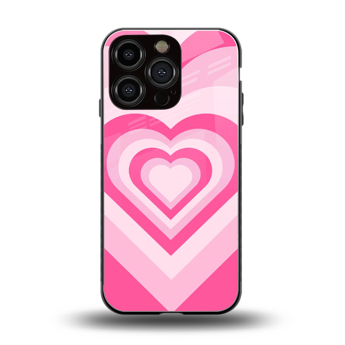 Y2K Flamingo Hearts back phone cover | glass case for iphone 16 pro