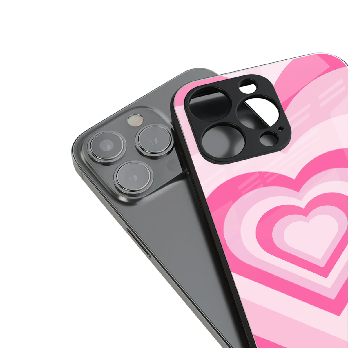 Y2K Flamingo Hearts stylish phone case for iphone 14 plus | glossy glass and slim fit