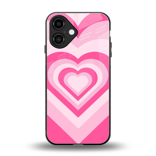 Y2K Flamingo Hearts back phone cover | glass case for iphone 16