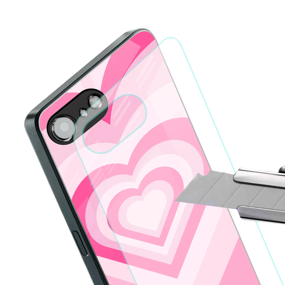 Y2K Flamingo Hearts stylish phone case for iphone 17e | glossy glass and slim fit