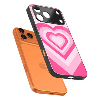 Y2K Flamingo Hearts sleek iphone 17 pro cover with tempered glass back and TPU edges