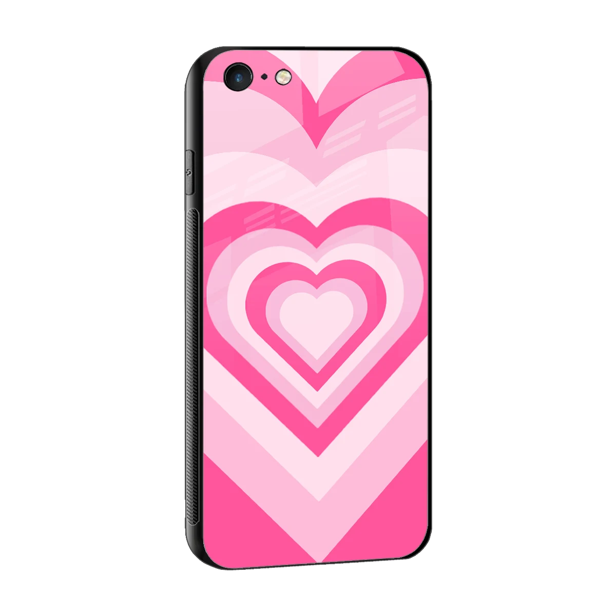 Y2K Flamingo Hearts sleek iphone 6s plus cover with tempered glass back and TPU edges