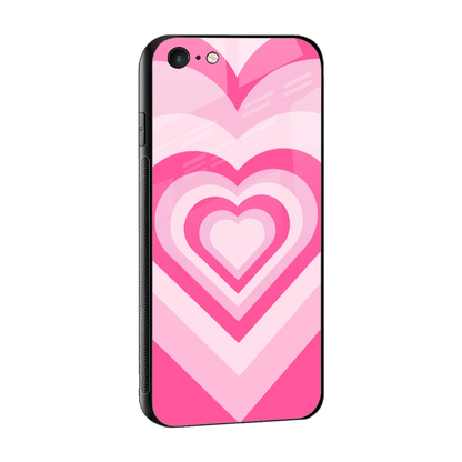 Y2K Flamingo Hearts sleek iphone 6s plus cover with tempered glass back and TPU edges