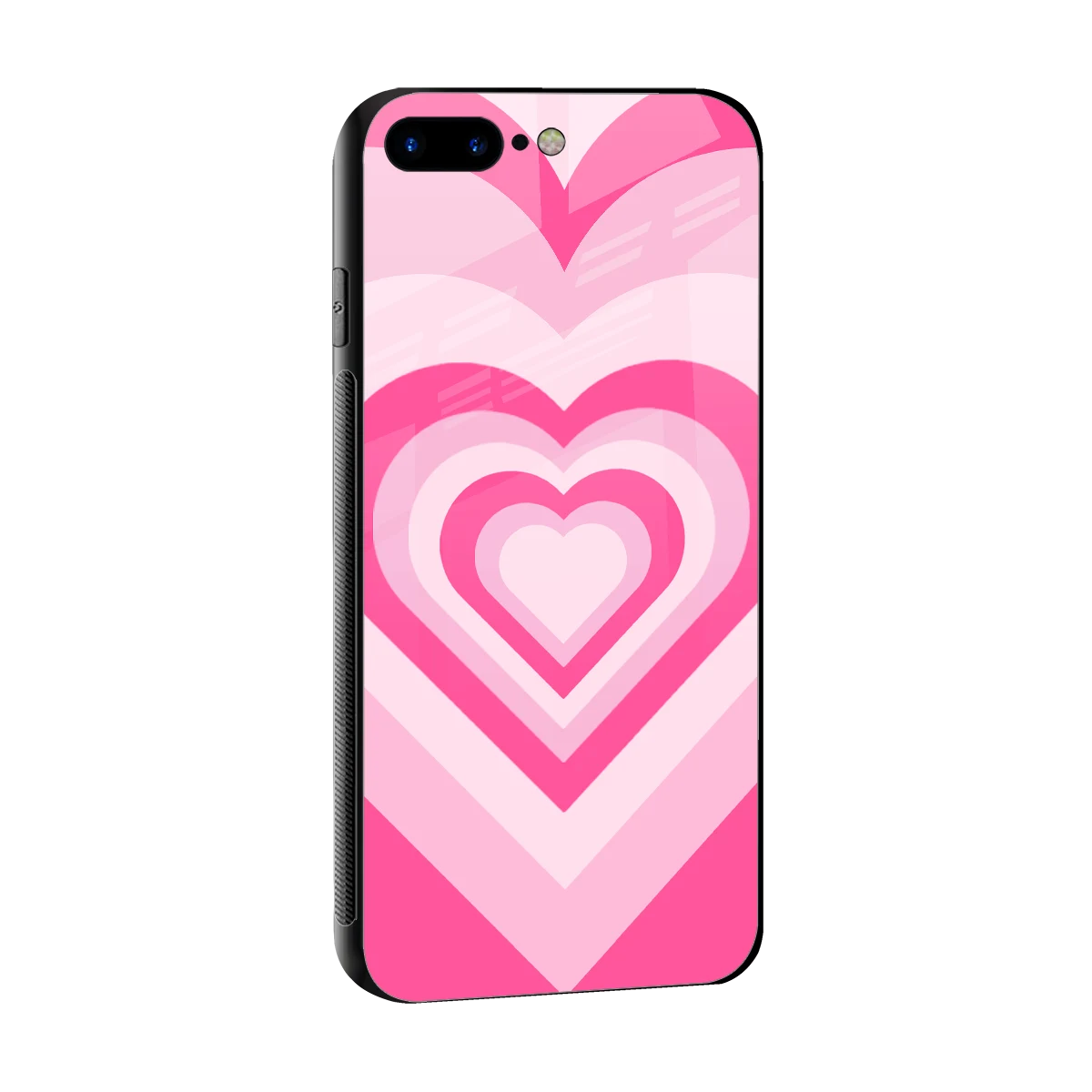 Y2K Flamingo Hearts sleek iphone 8 plus cover with tempered glass back and TPU edges