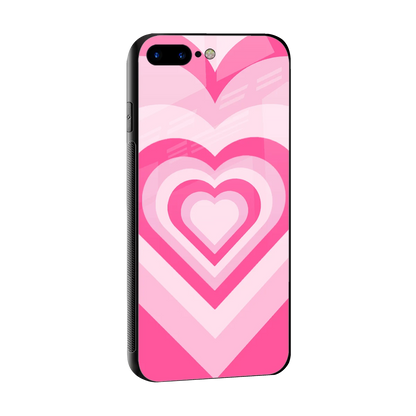 Y2K Flamingo Hearts sleek iphone 8 plus cover with tempered glass back and TPU edges