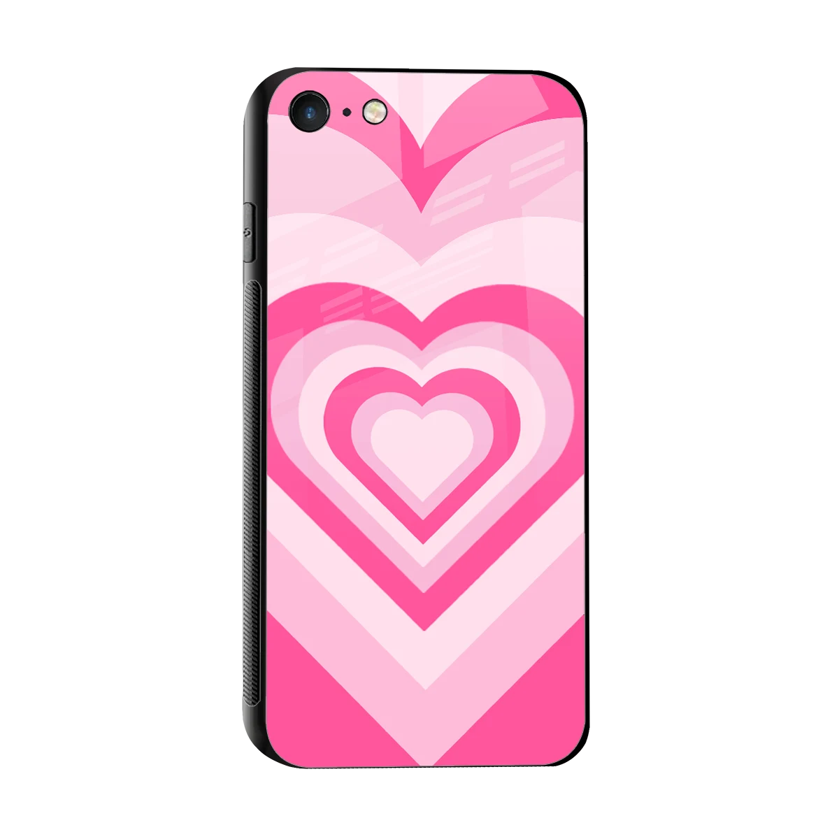 Y2K Flamingo Hearts sleek iphone 7 cover with tempered glass back and TPU edges