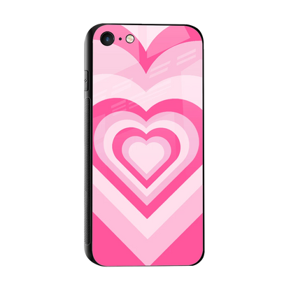 Y2K Flamingo Hearts sleek iphone 7 cover with tempered glass back and TPU edges