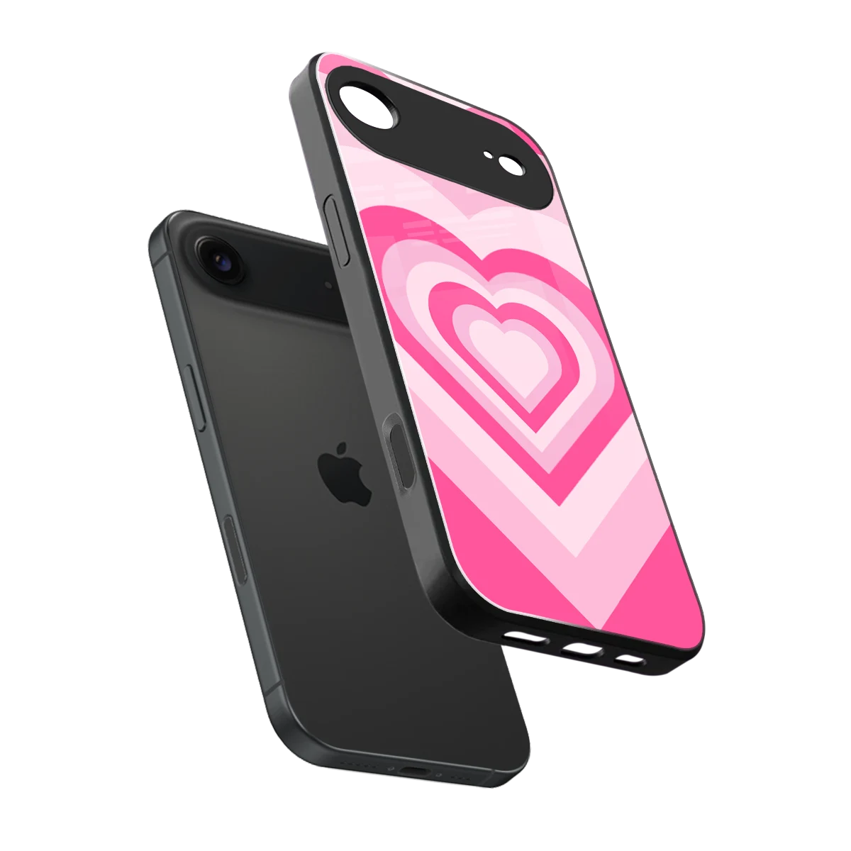 Y2K Flamingo Hearts sleek iphone air cover with tempered glass back and TPU edges