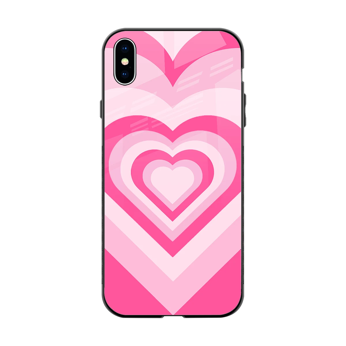 Y2K Flamingo Hearts back phone cover | glass case for iphone xs max