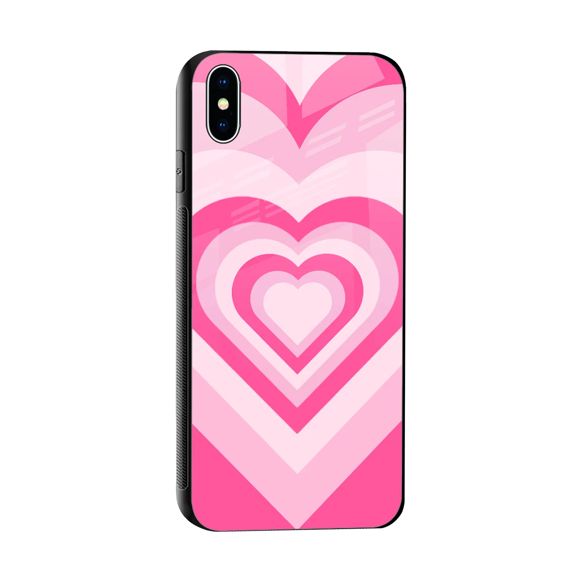 Y2K Flamingo Hearts sleek iphone xs max cover with tempered glass back and TPU edges