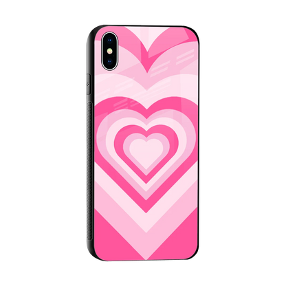 Y2K Flamingo Hearts sleek iphone xs max cover with tempered glass back and TPU edges