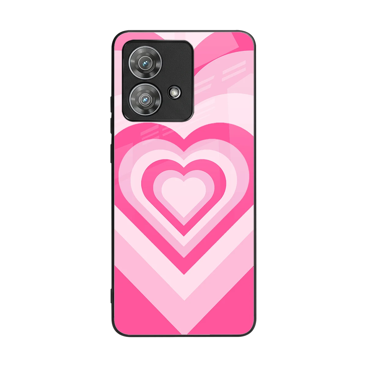 Y2K Flamingo Hearts back phone cover | glass case for motorola edge 40 neo 5g