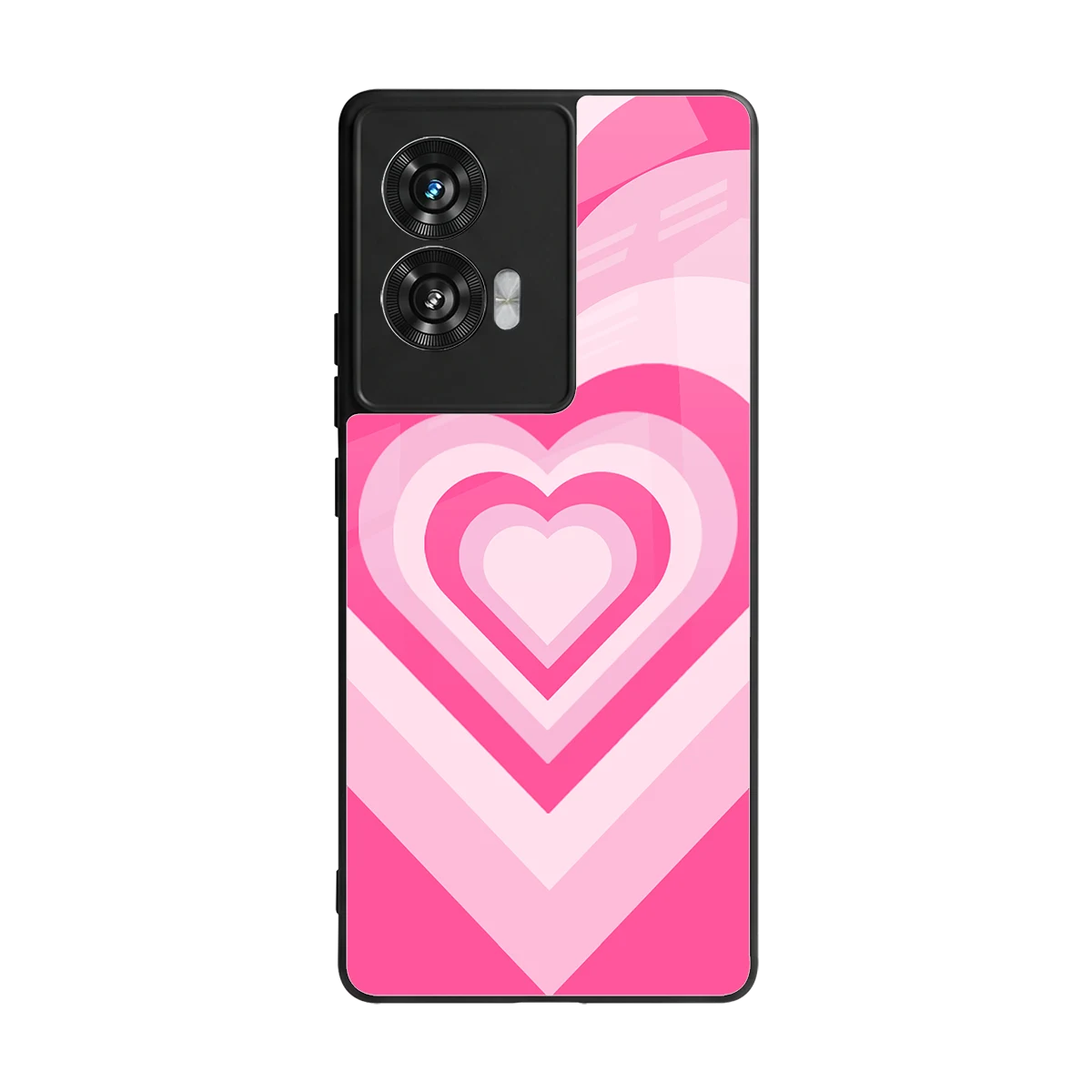 Y2K Flamingo Hearts back phone cover | glass case for motorola edge 50 fusion