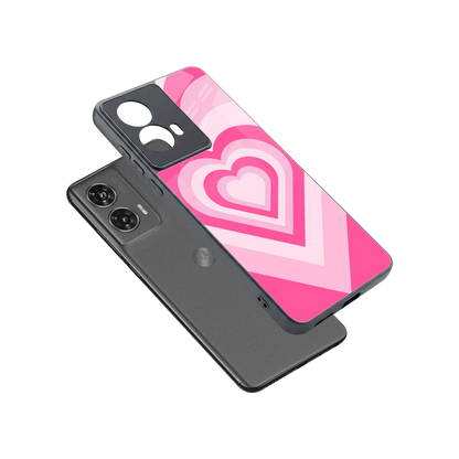 Y2K Flamingo Hearts sleek motorola edge 50 fusion cover with tempered glass back and TPU edges