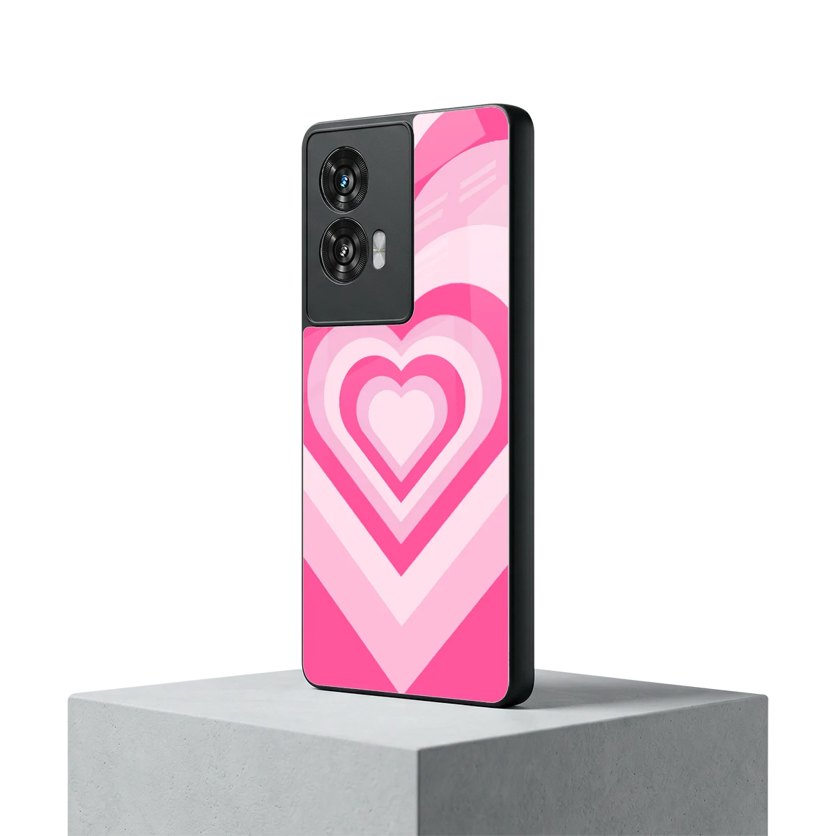 Y2K Flamingo Hearts motorola edge 50 fusion mobile cover | shockproof glass phone case