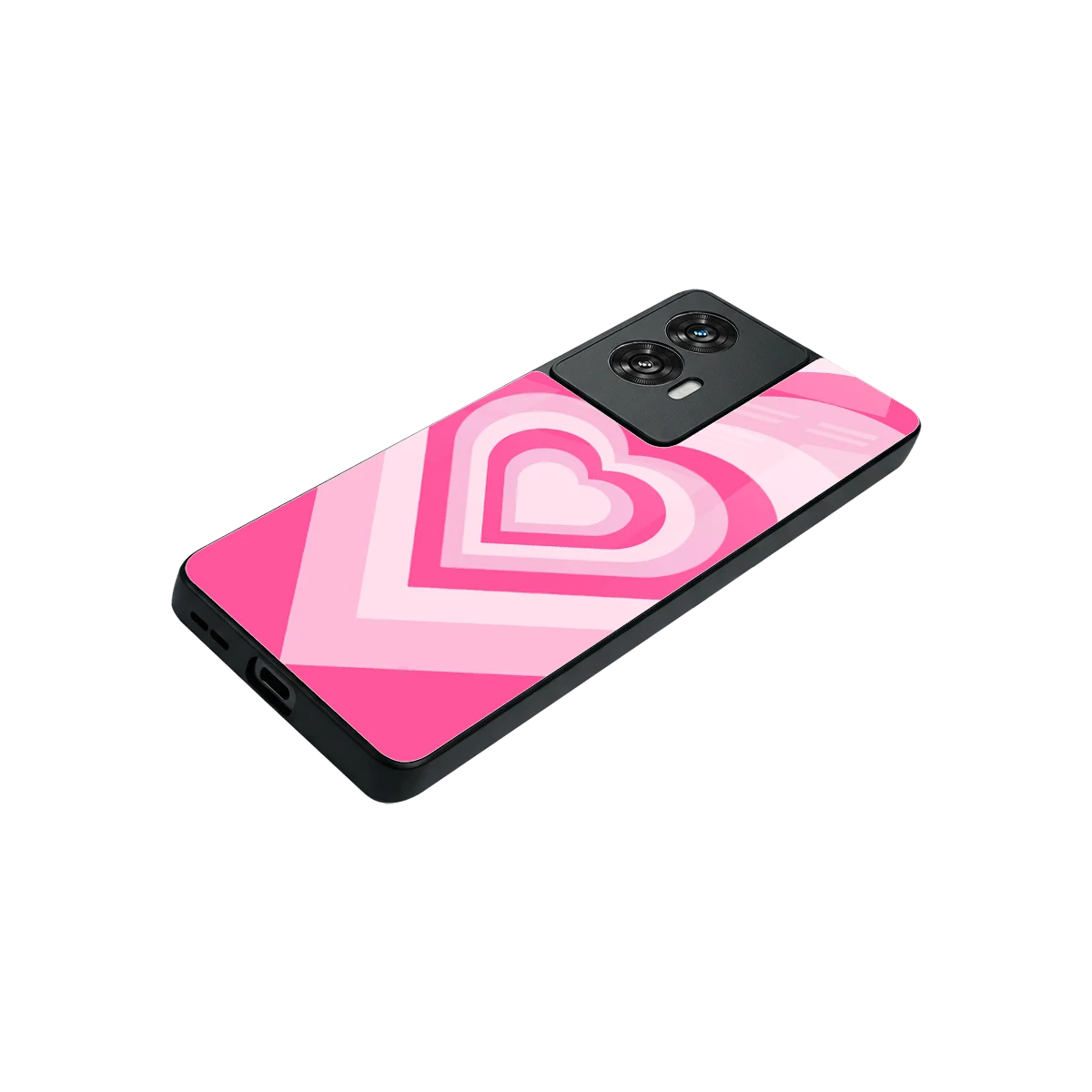 Y2K Flamingo Hearts stylish phone case for motorola edge 50 fusion | glossy glass and slim fit