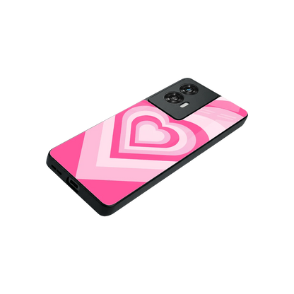 Y2K Flamingo Hearts stylish phone case for motorola edge 50 fusion | glossy glass and slim fit