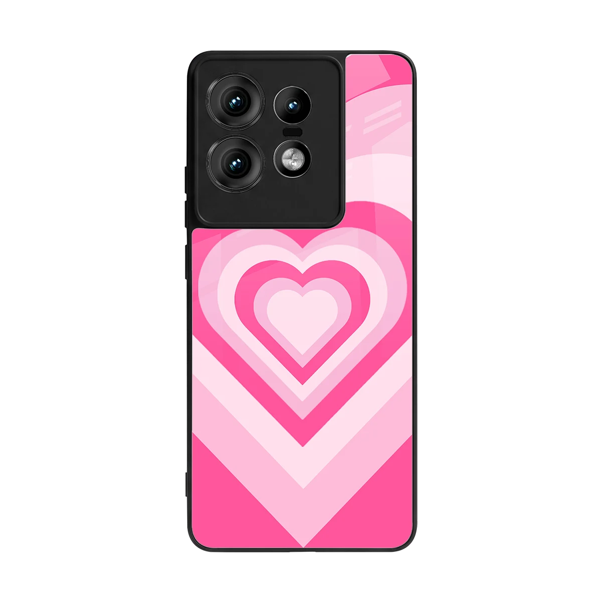 Y2K Flamingo Hearts back phone cover | glass case for motorola edge 50 pro
