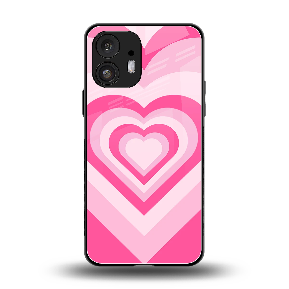 Y2K Flamingo Hearts back phone cover | glass case for nothing phone 2