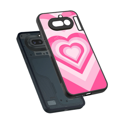Y2K Flamingo Hearts sleek nothing phone 4a cover with tempered glass back and TPU edges