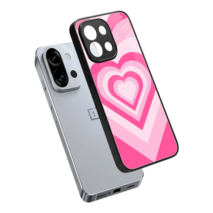 Y2K Flamingo Hearts sleek oneplus 13s cover with tempered glass back and TPU edges