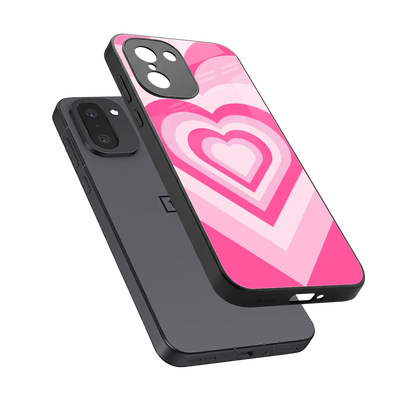 Y2K Flamingo Hearts sleek oneplus 15r cover with tempered glass back and TPU edges
