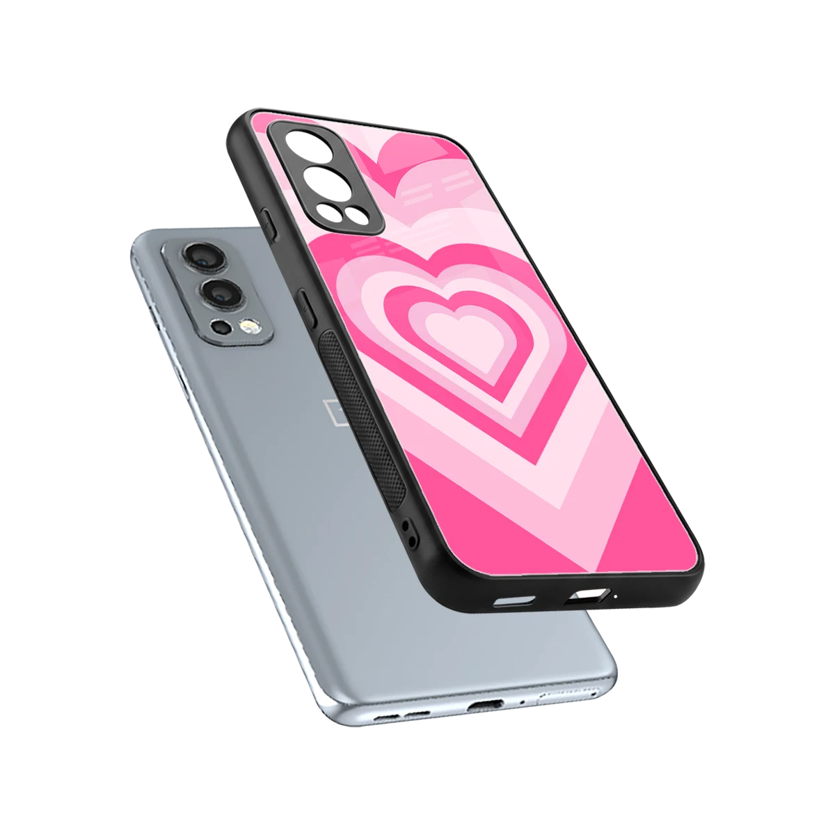 Y2K Flamingo Hearts sleek oneplus nord 2 cover with tempered glass back and TPU edges