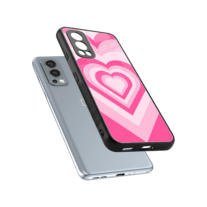 Y2K Flamingo Hearts sleek oneplus nord 2 cover with tempered glass back and TPU edges