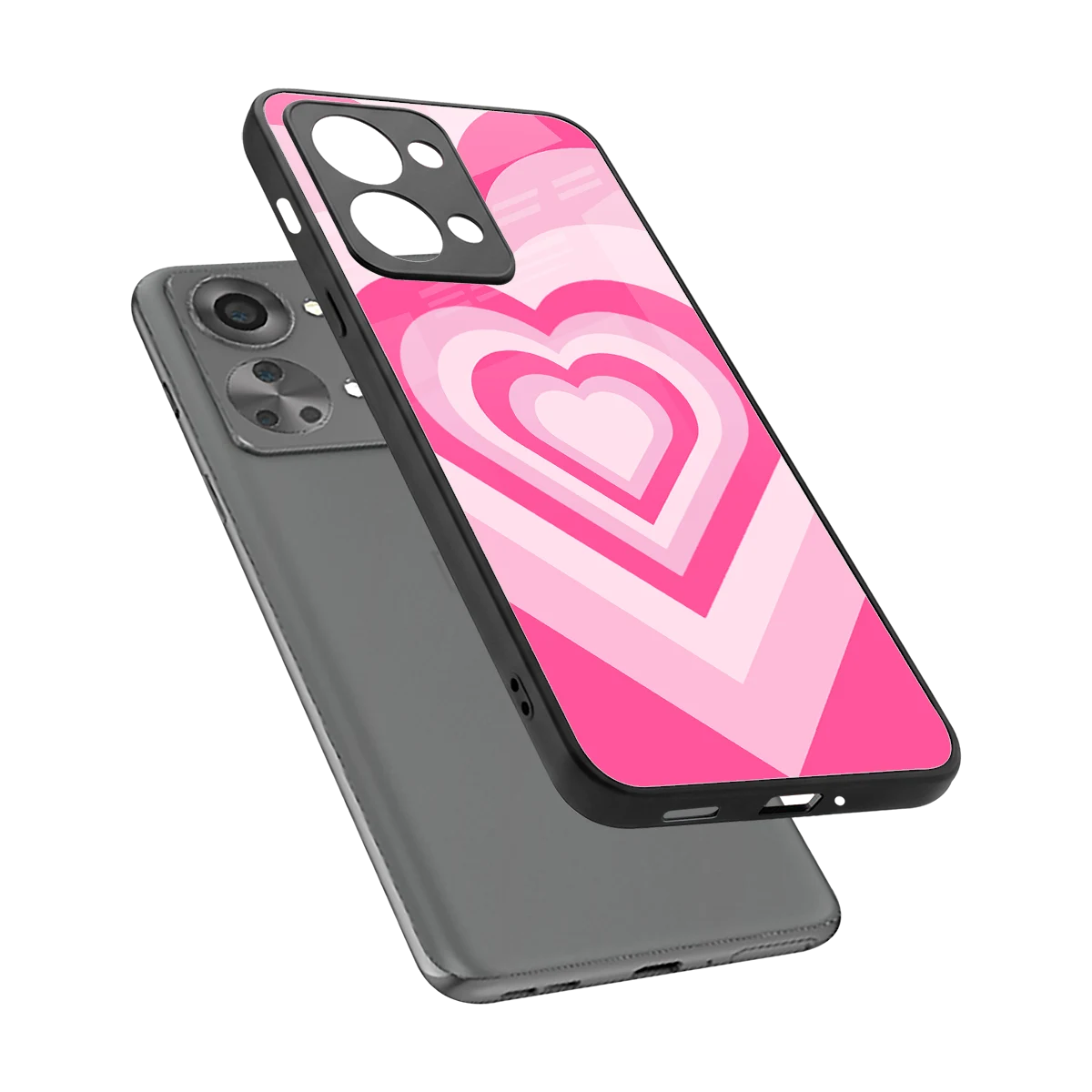 Y2K Flamingo Hearts sleek oneplus nord 2t cover with tempered glass back and TPU edges