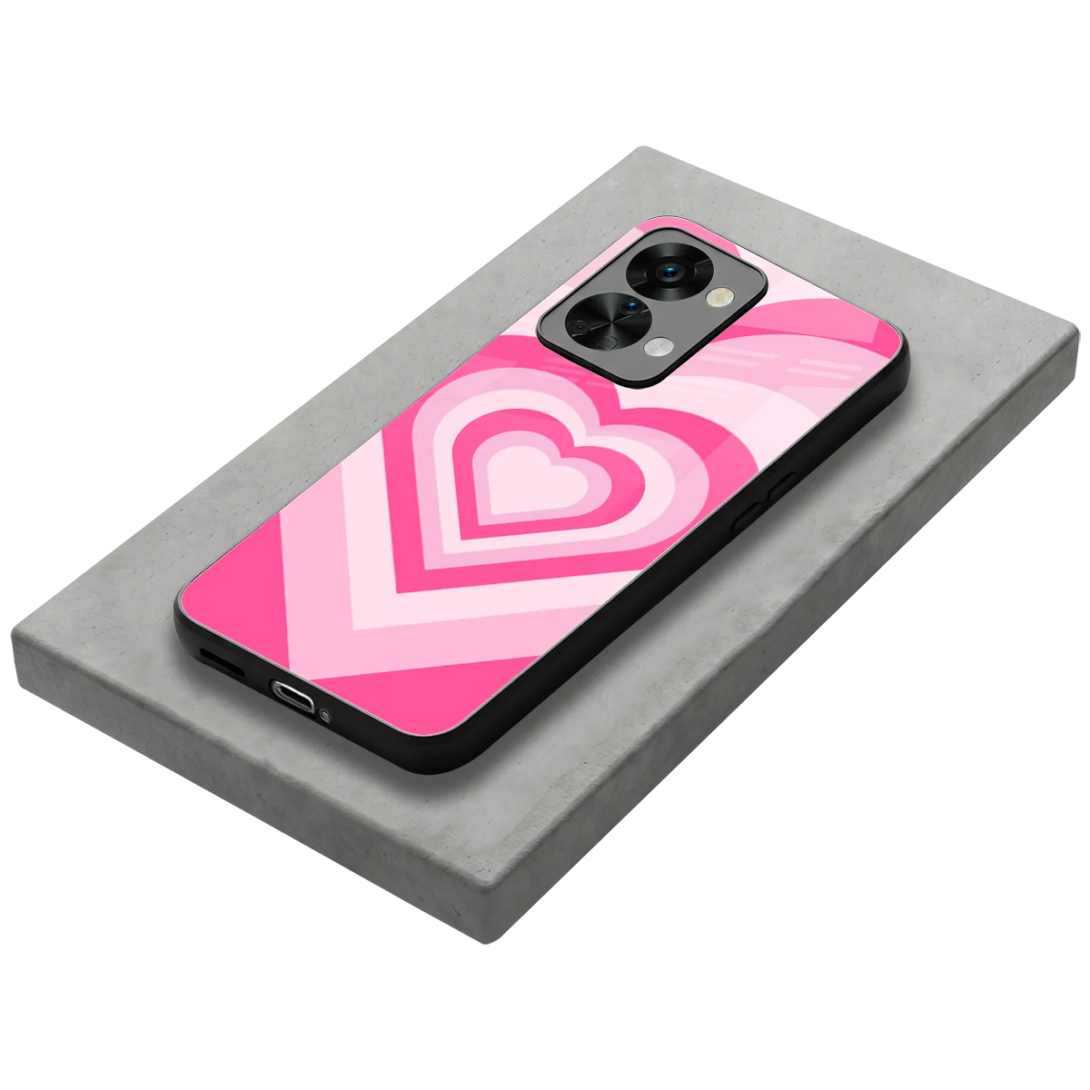 Y2K Flamingo Hearts stylish phone case for oneplus nord 2t | glossy glass and slim fit