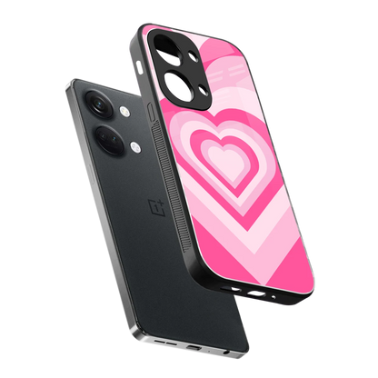 Y2K Flamingo Hearts sleek oneplus nord 3 cover with tempered glass back and TPU edges
