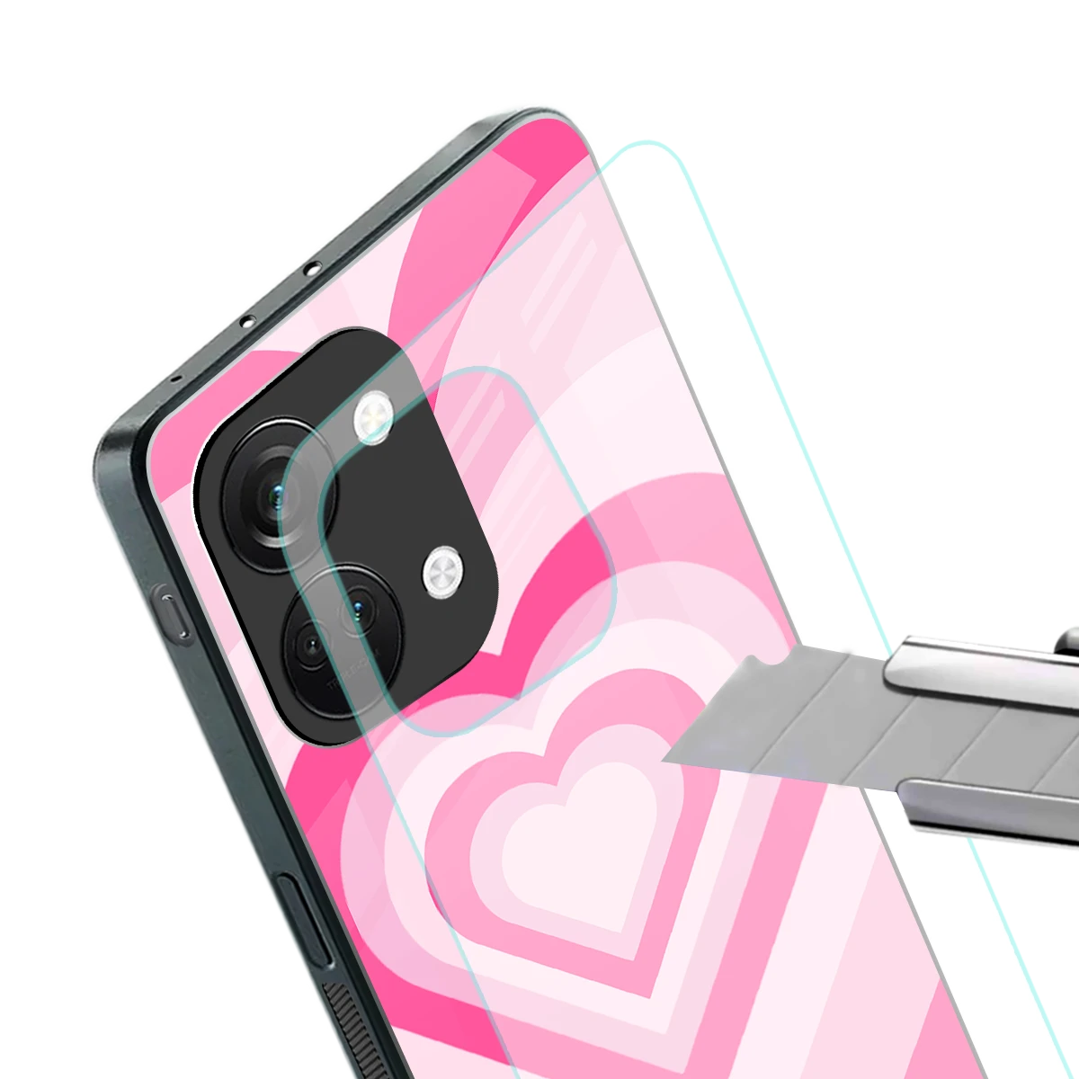 Y2K Flamingo Hearts stylish phone case for oneplus nord 3 | glossy glass and slim fit