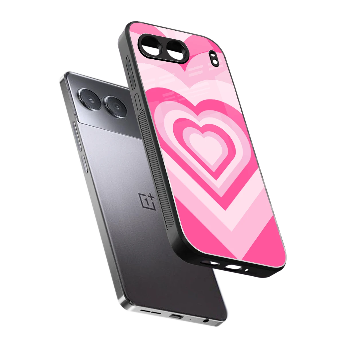 Y2K Flamingo Hearts sleek oneplus nord 4 cover with tempered glass back and TPU edges