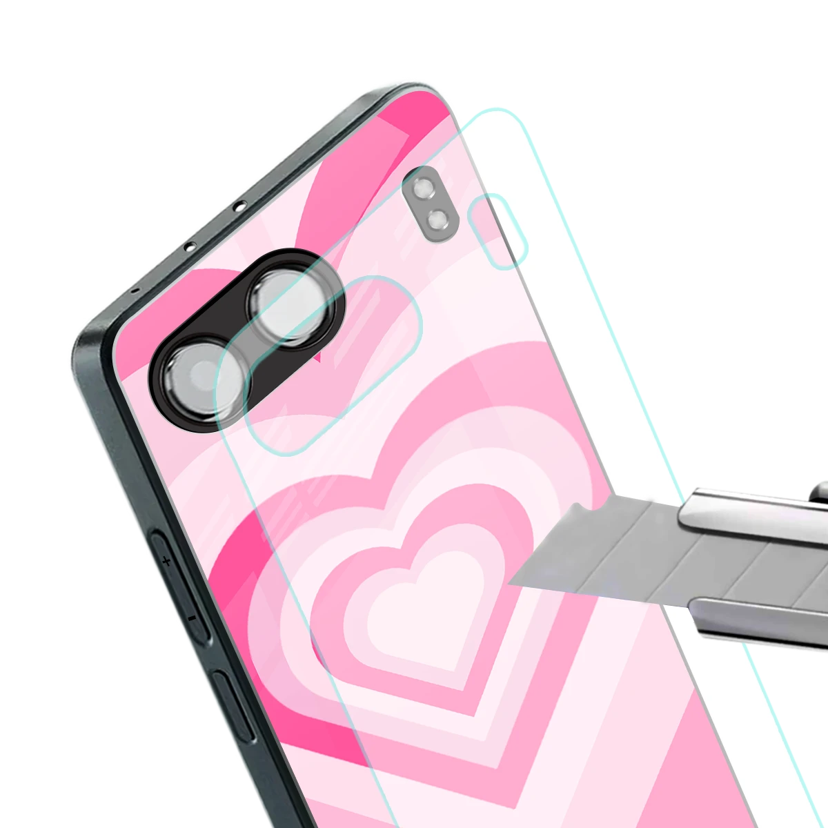 Y2K Flamingo Hearts stylish phone case for oneplus nord 4 | glossy glass and slim fit