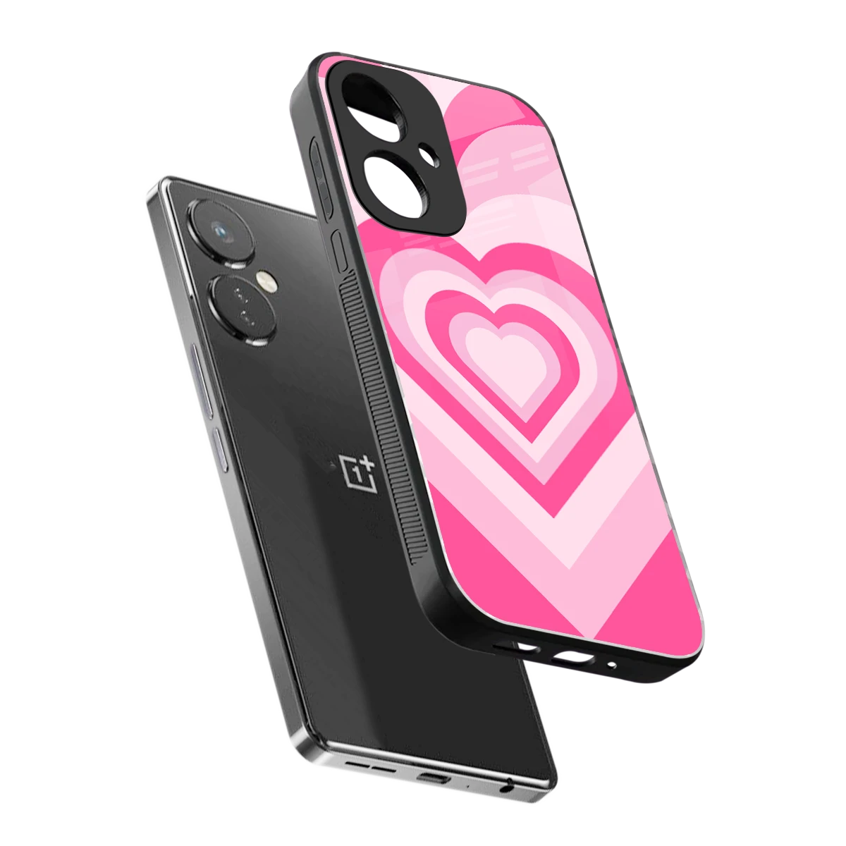 Y2K Flamingo Hearts sleek oneplus nord ce 3 cover with tempered glass back and TPU edges