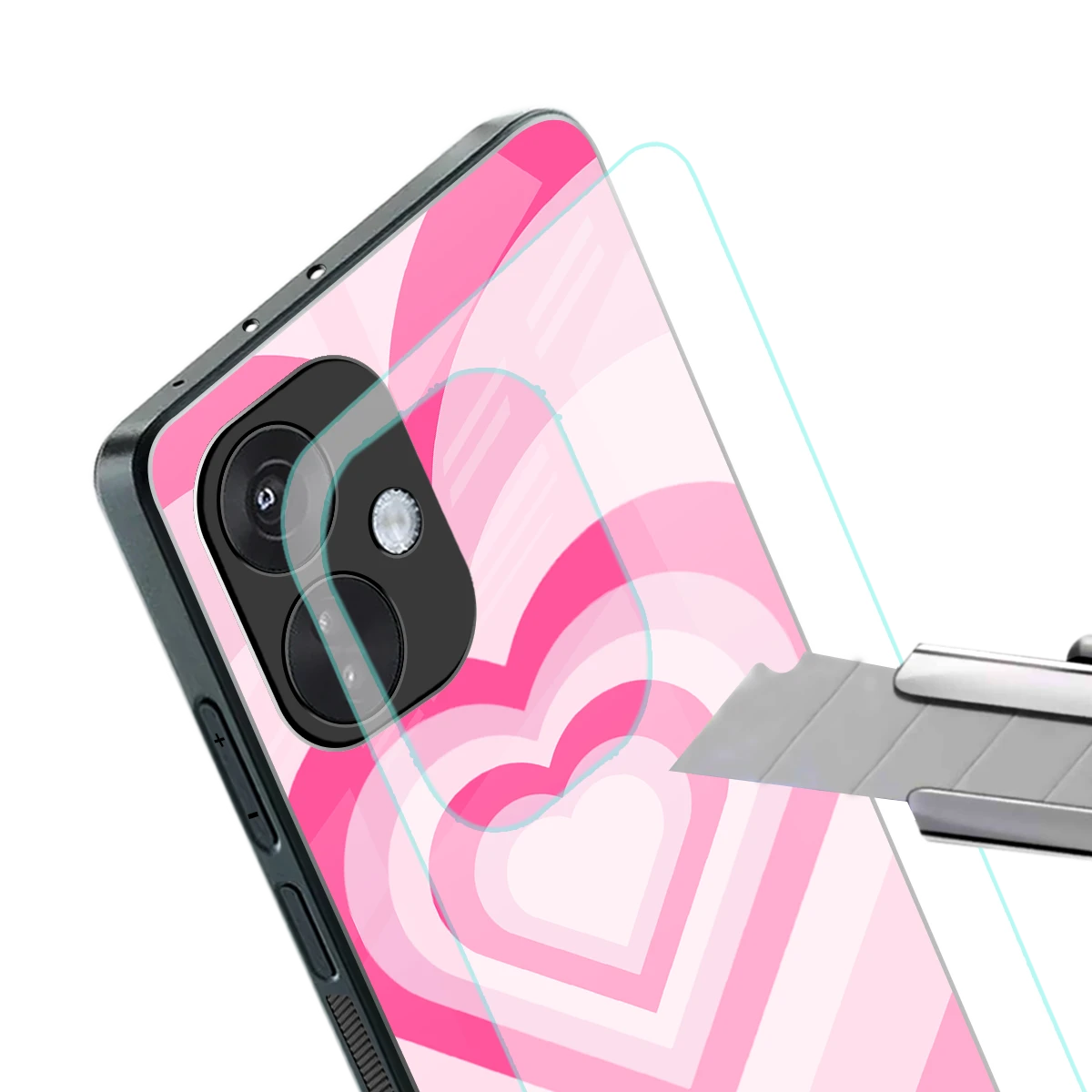 Y2K Flamingo Hearts stylish phone case for oneplus nord ce 3 | glossy glass and slim fit