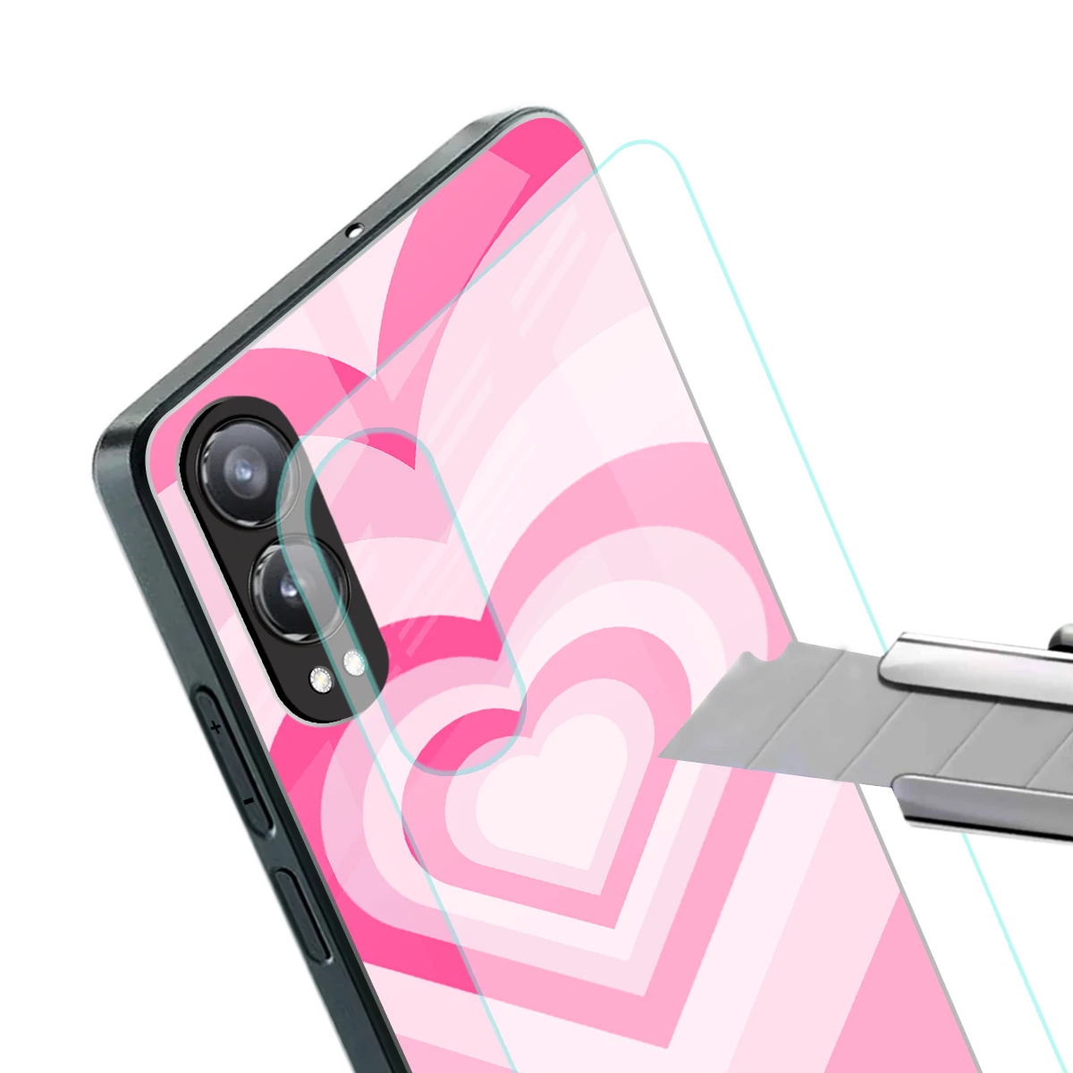 Y2K Flamingo Hearts stylish phone case for oneplus nord ce 4 lite | glossy glass and slim fit